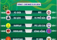 Lịch thi đấu vòng 7 Giải bóng đá Cup Đền Thượng TP Lào Cai 2017-2018 (LPL - S3)