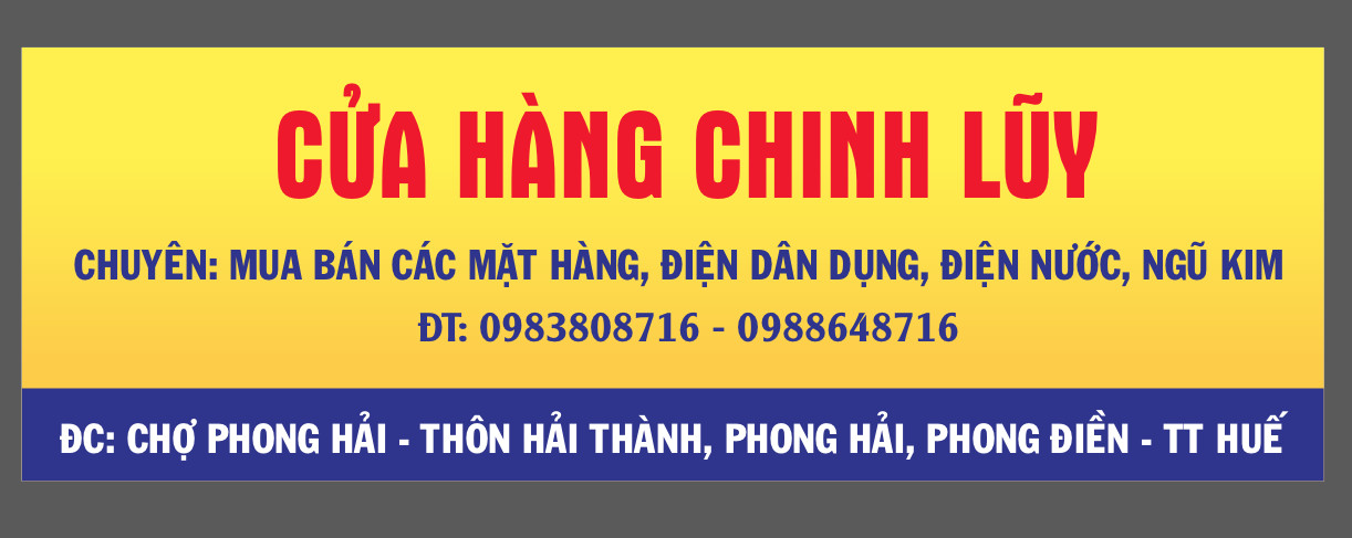 NHÀ TÀI TRỢ VÀNG: CỬA HÀNG ĐIỆN NƯỚC CHINH LUỸ