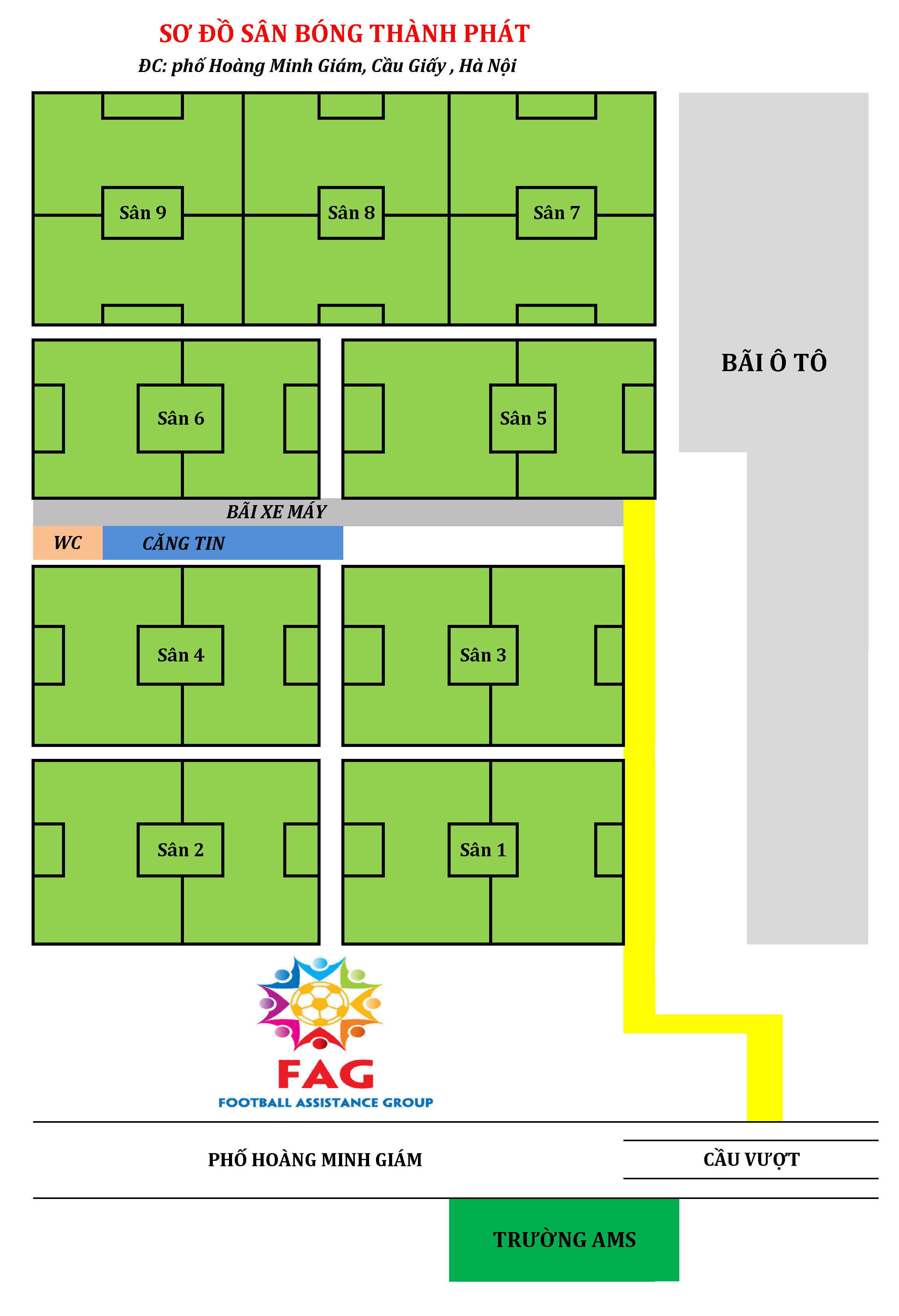 Bản đồ Trung tâm thể thao FAG