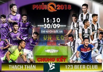Ngôi vương thuộc về ai? Chung kết Giải bóng đá sân 7 Quốc Oai 2018: Thạch Thán vs 123 Beer Club